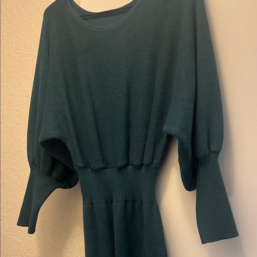 Elegant Teal Knit Dress